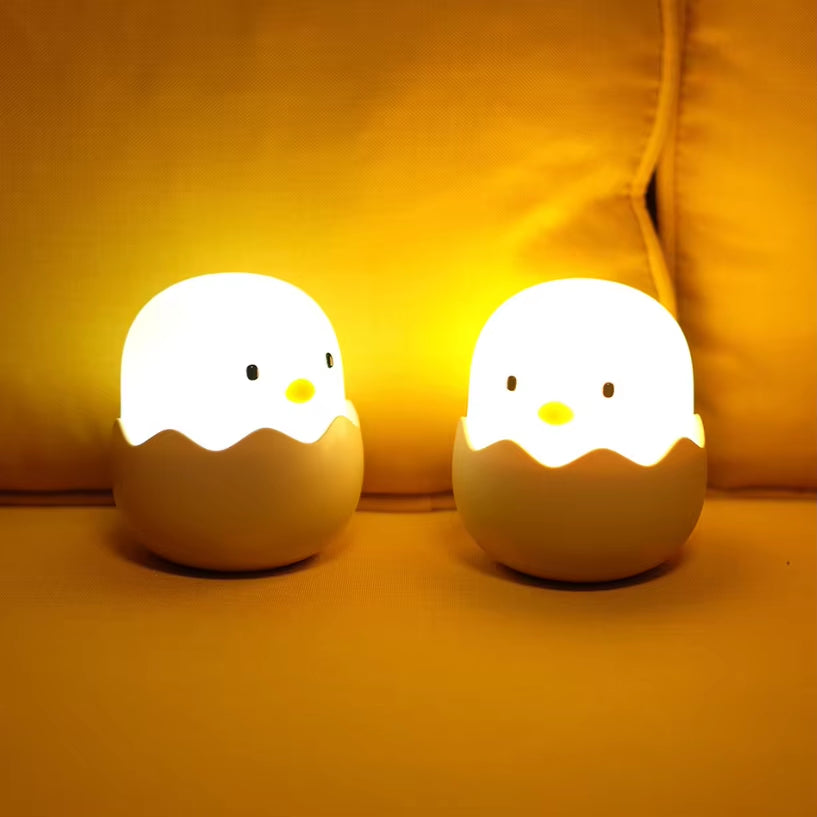 Animal Night Light Led Creative Silicone Eggshell Chicken Night Light beside Silicone Pat Night Lamp