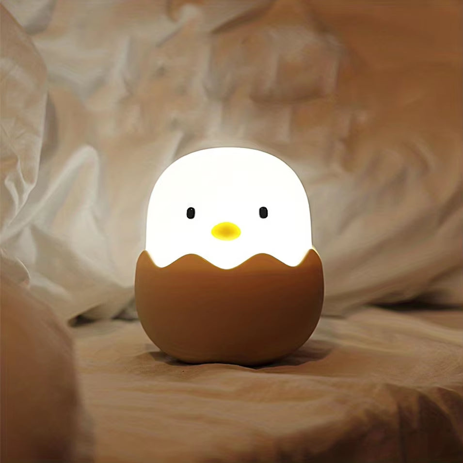 Animal Night Light Led Creative Silicone Eggshell Chicken Night Light beside Silicone Pat Night Lamp